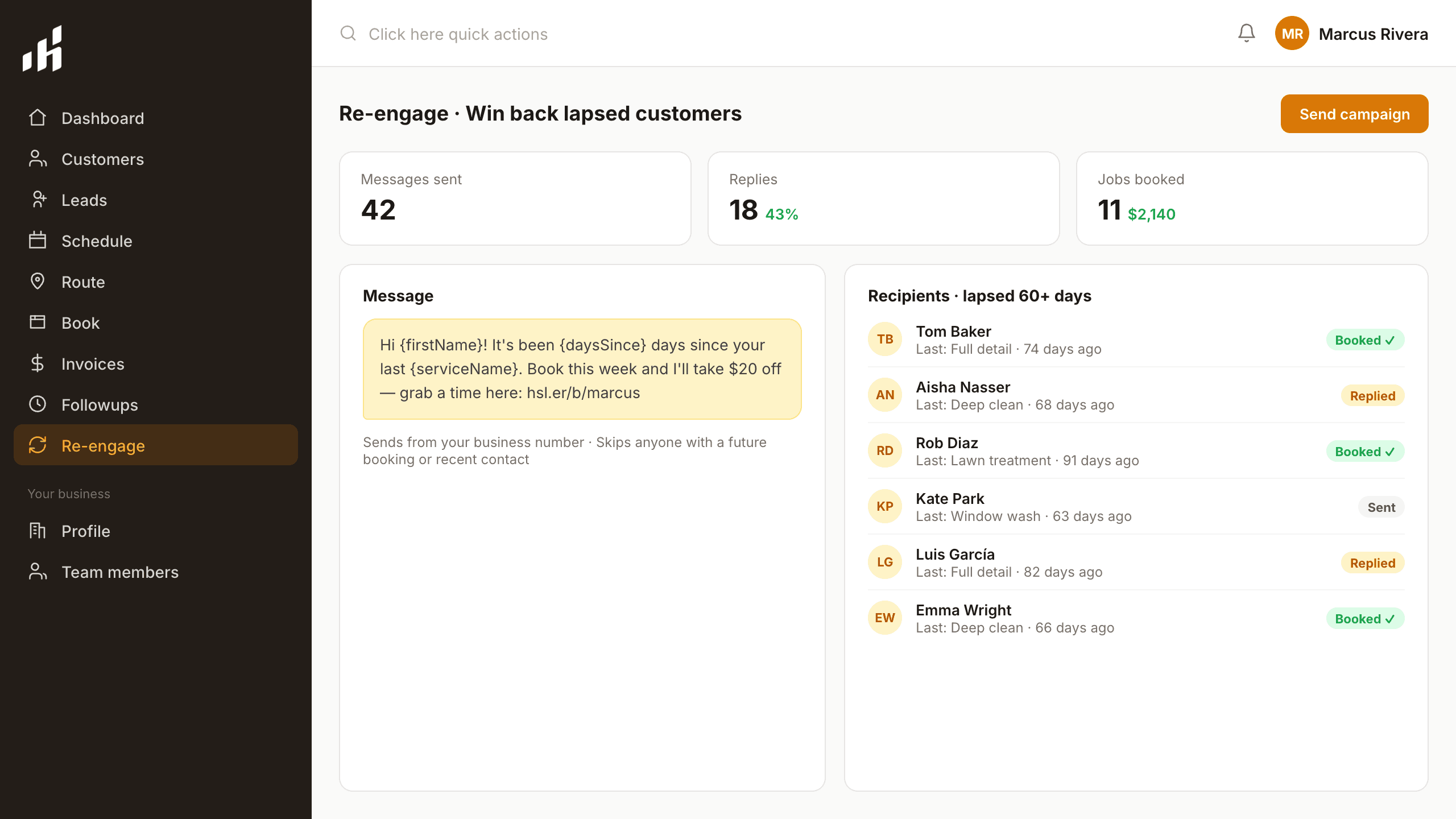 SMS campaign builder